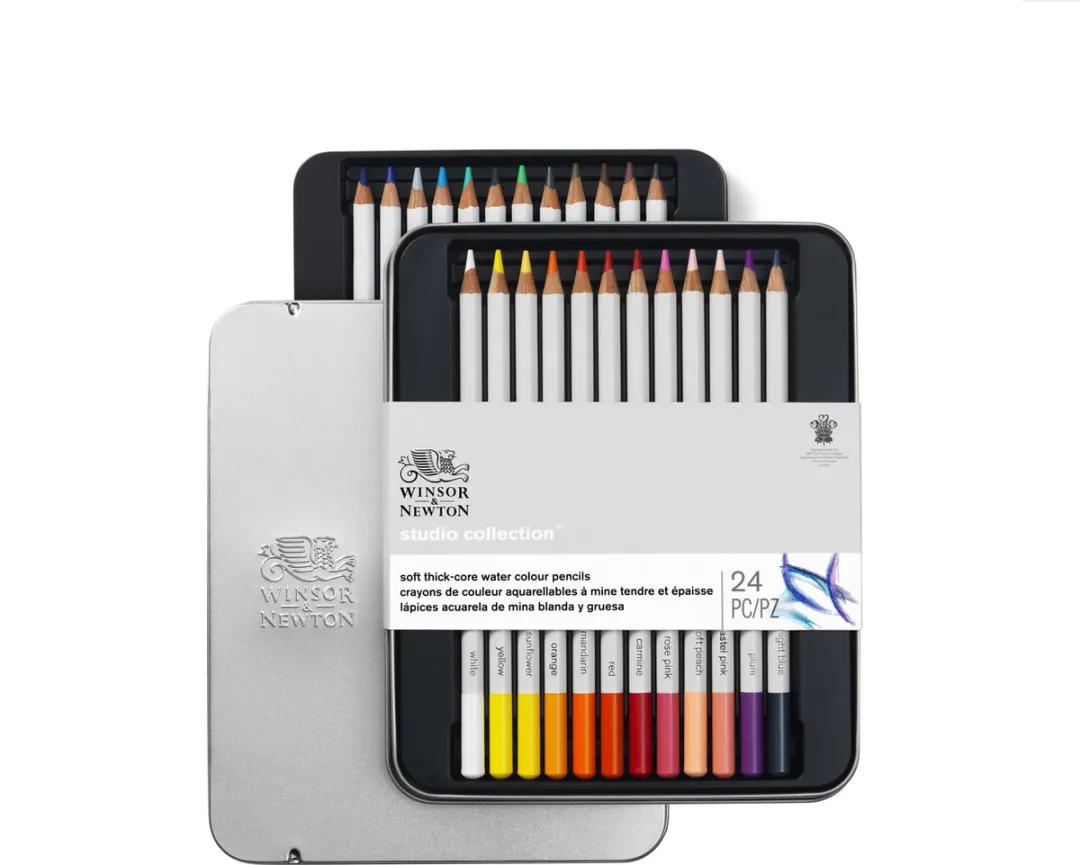 Winsor & Newton Studio Collection Waterverfpotloden 24 Stuks - Dikcores