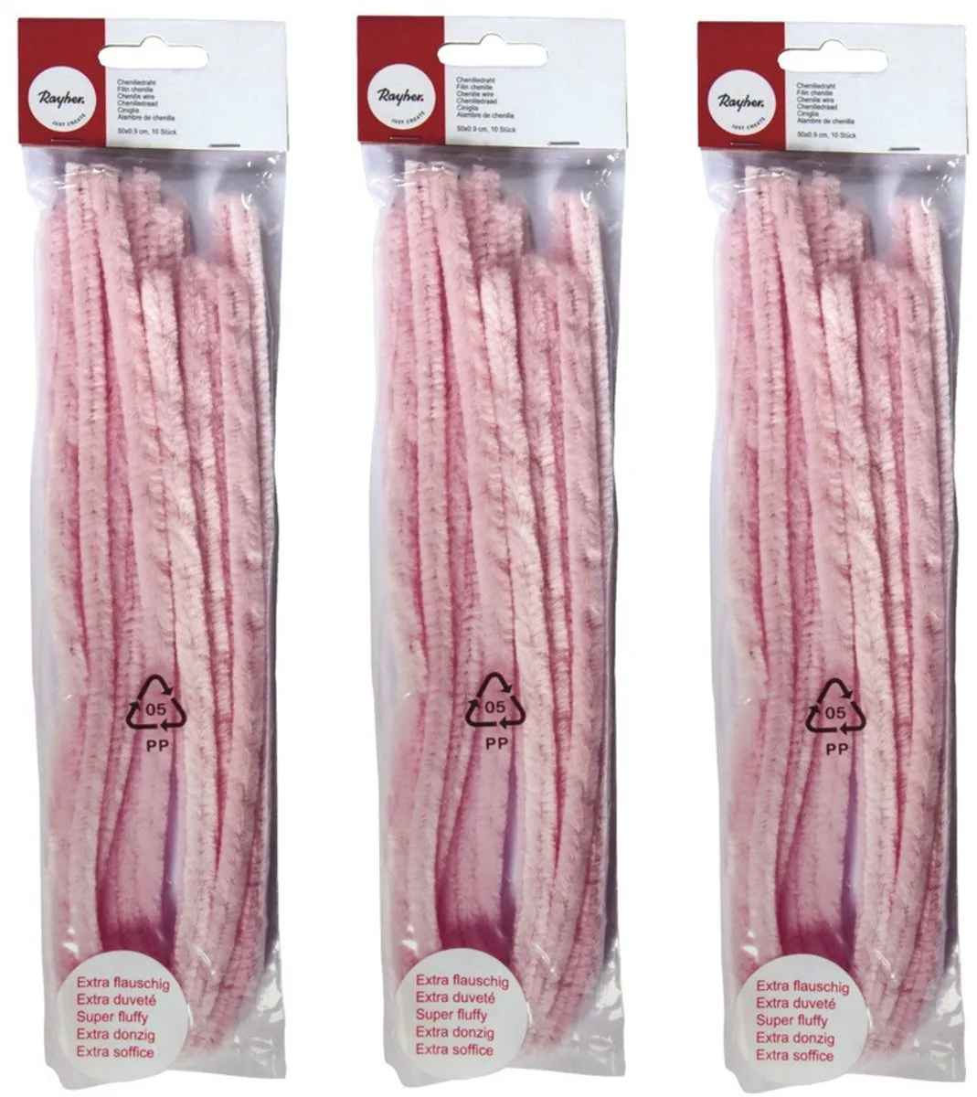 Rayher Chenilledraad Roze - 30 Stuks