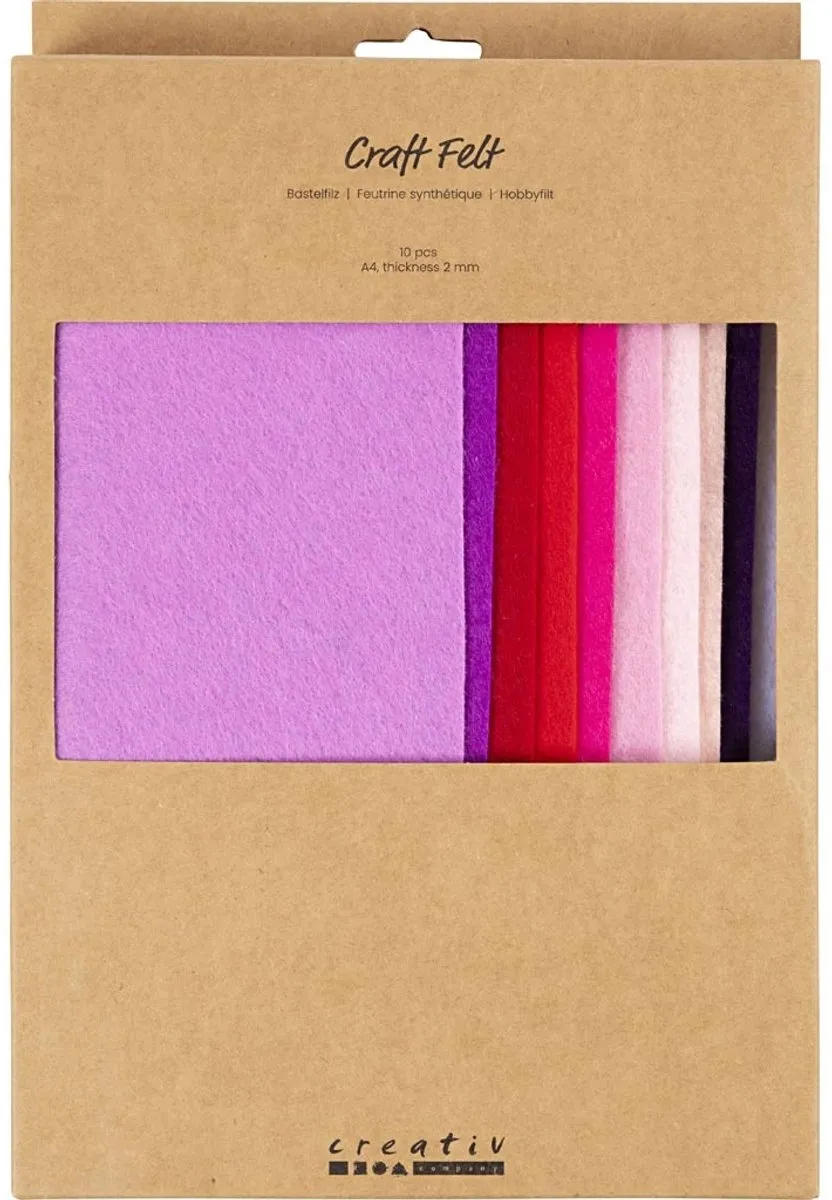 Creativ Company Hobbyvilt A4 Paars/Roze - 10 Stuks