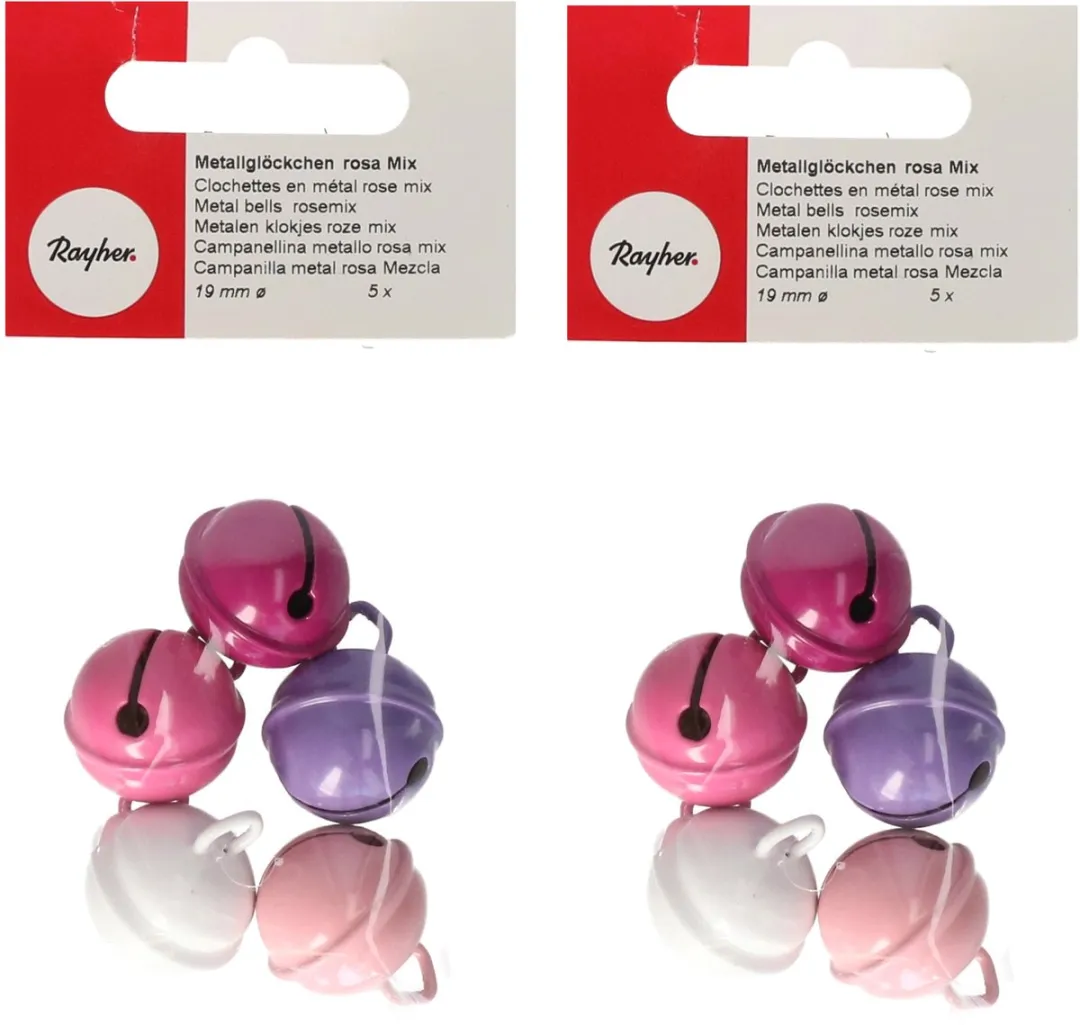 Rayher Decoratie Belletjes 10 Stuks - Roze 19mm