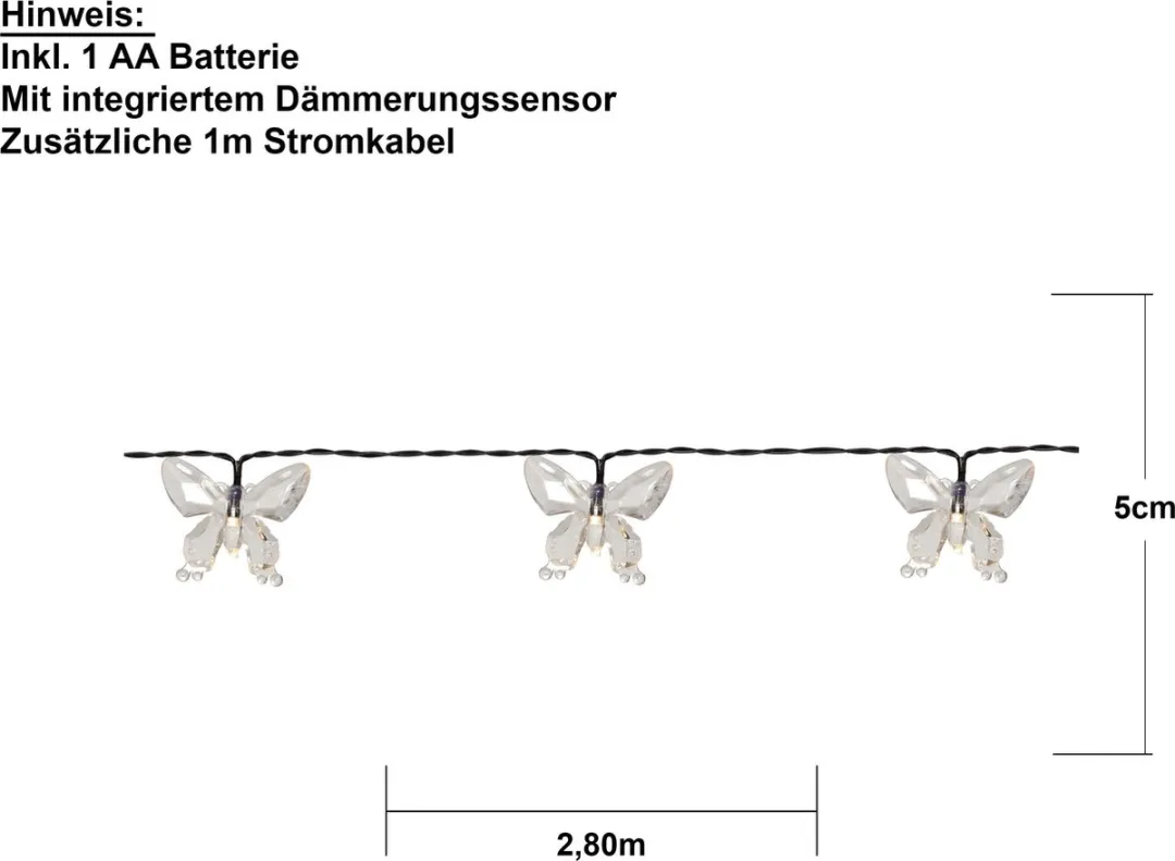 Star Trading Solar Fairy Lights Papillon - Transparant