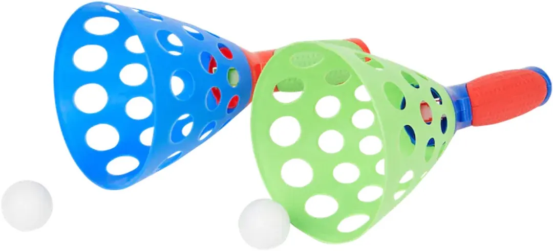 HTI Toys Vangbalset - Catch ball set met 2 ballen voor in de tuin