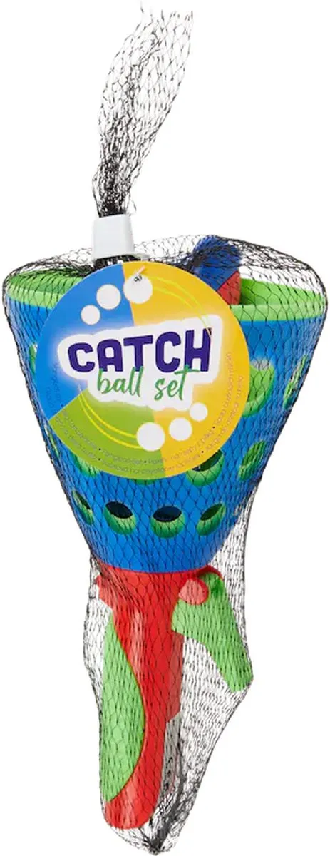 HTI Toys Vangbalset - Catch ball set met 2 ballen voor in de tuin