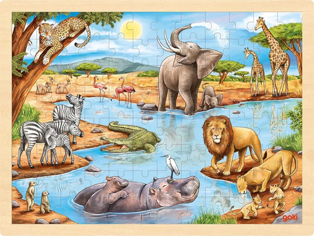 Goki African Savannah Puzzle 96 Stuks