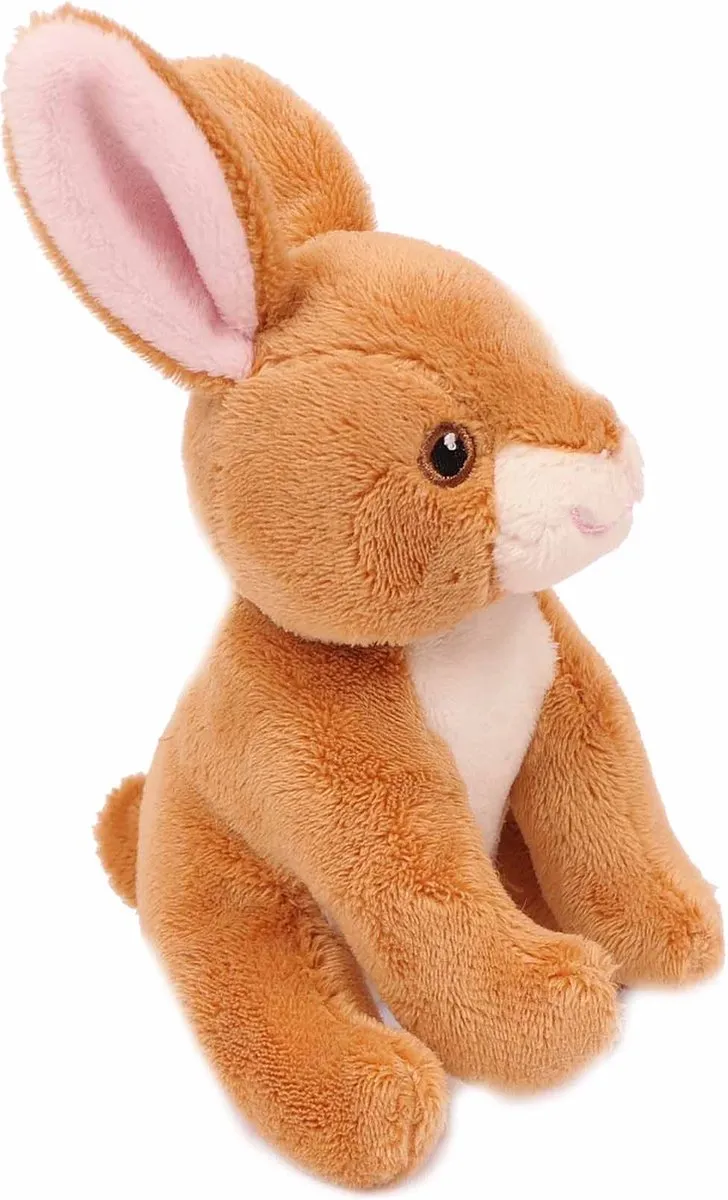 PIA Pluche Konijn 13cm - Bruin/Roze/Crème