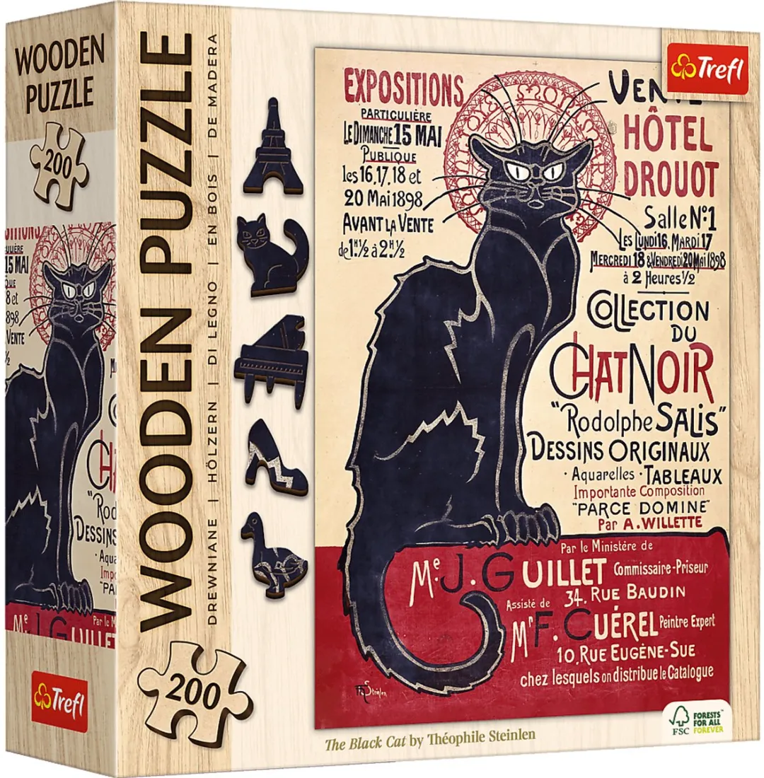 Trefl Houten Legpuzzel The Black Cat 200 Stuks