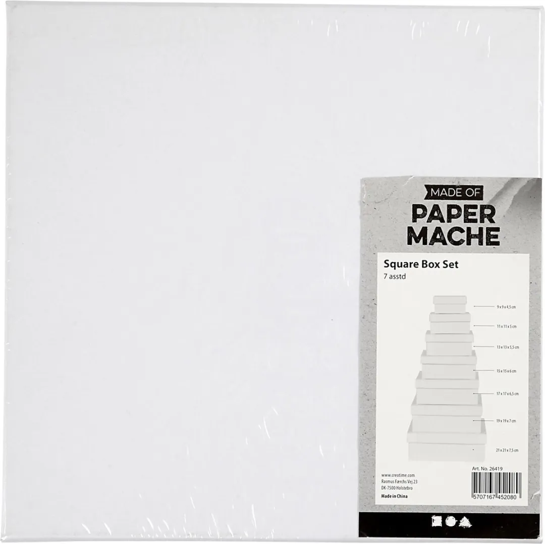 Creativ Company Kartonnen Vierkante Dozen Set - 7 Stuks