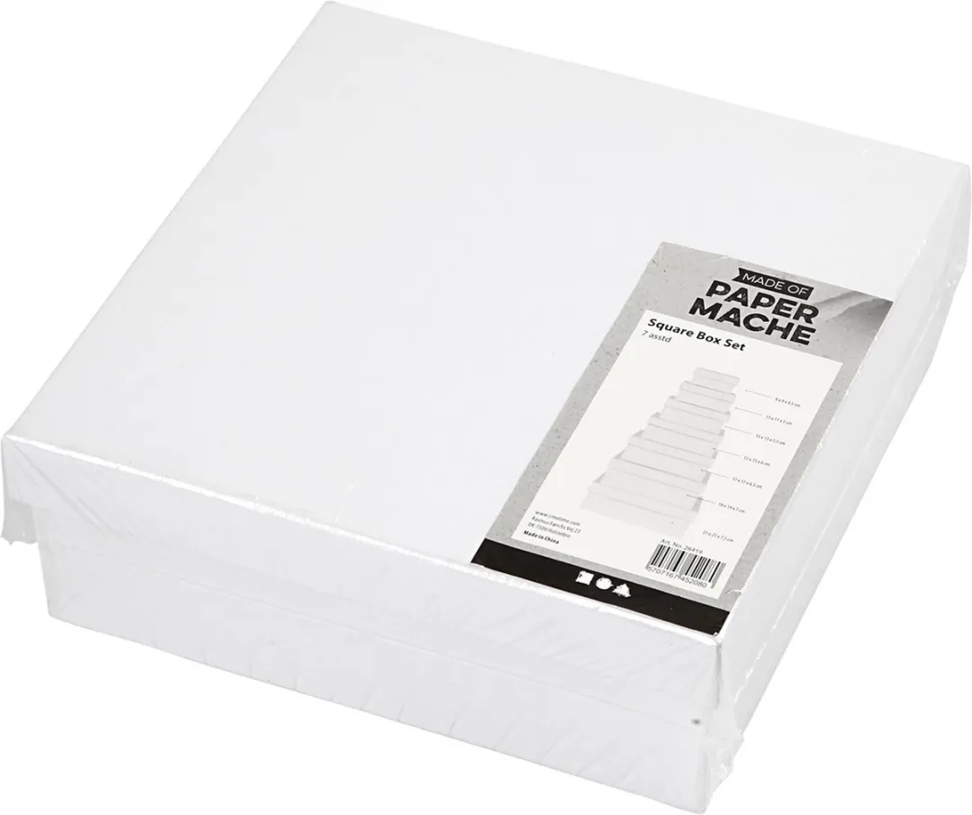 Creativ Company Kartonnen Vierkante Dozen Set - 7 Stuks