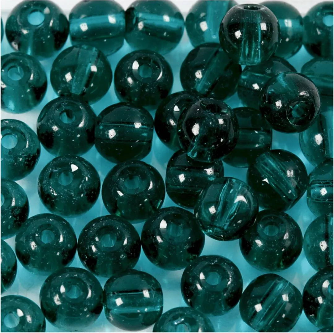 Creativ Company Glaskralen Groen Transparant 4mm - 45 Stuks