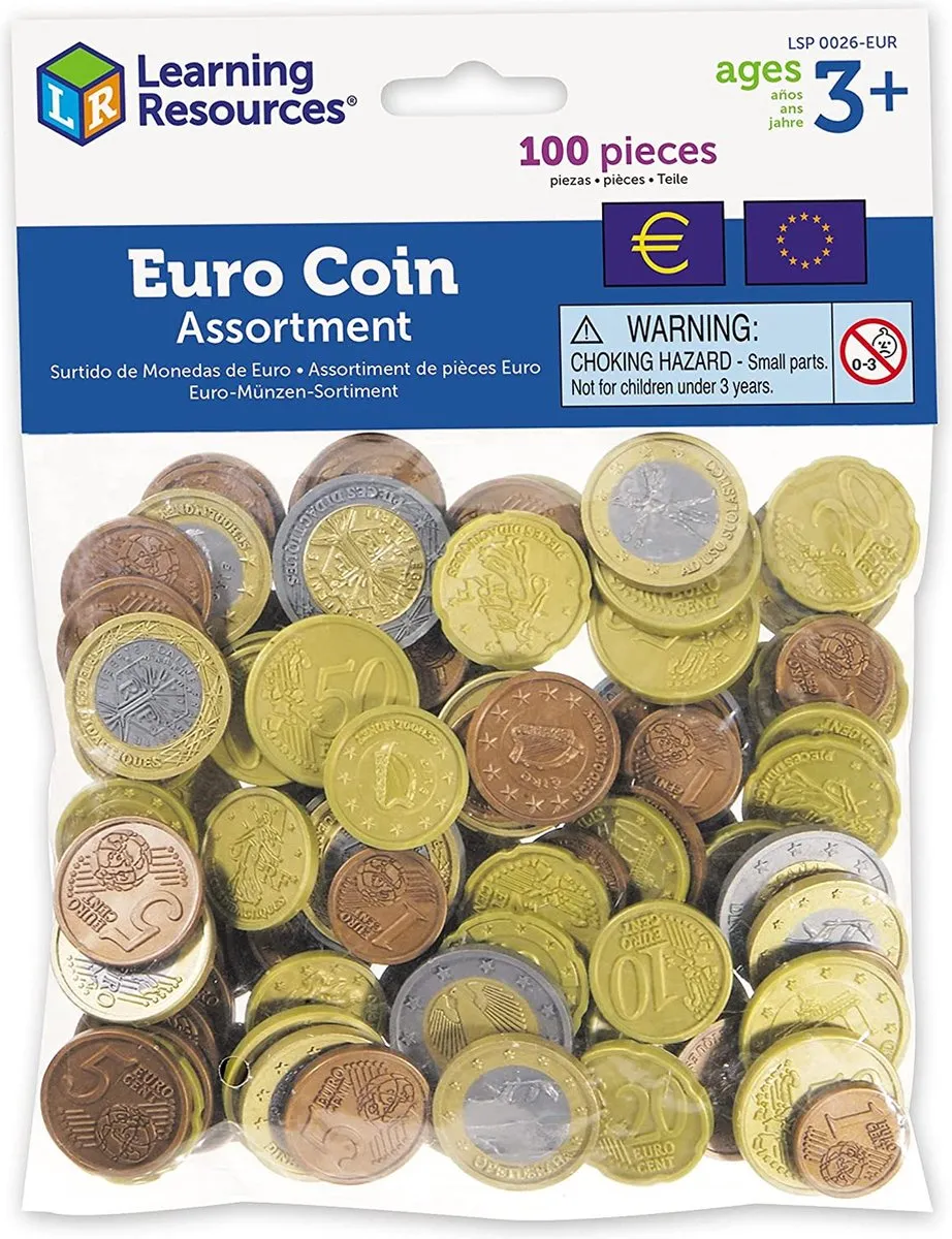 Learning Resources Speelgeldset Euromunten - 100 Stuks Multicolor