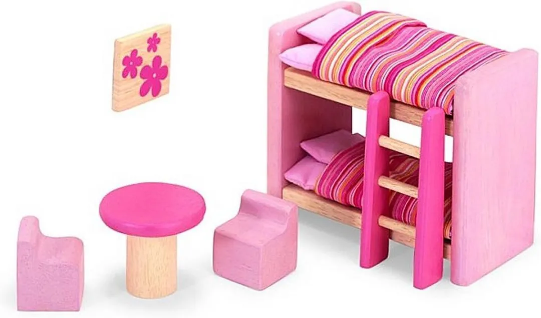 Pintoy Roze Kinderkamer Meubelset Poppenhuis