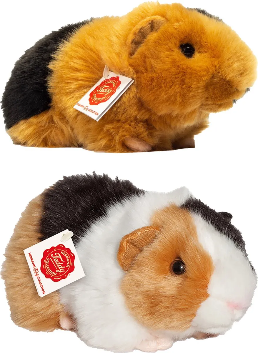 Teddy Hermann Knuffeldier Cavia Set - 2 Stuks 20cm - Kleurenmix
