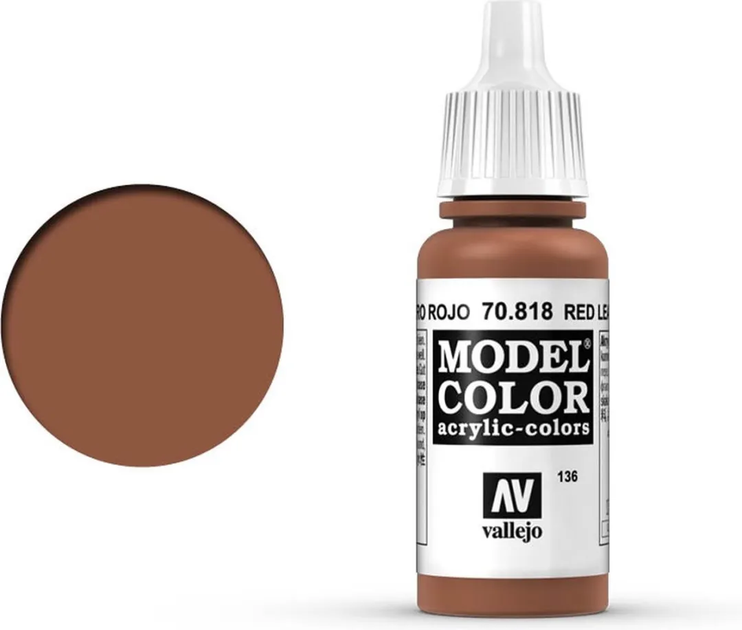 Vallejo Model Color Red Leather Acrylverf 17ml