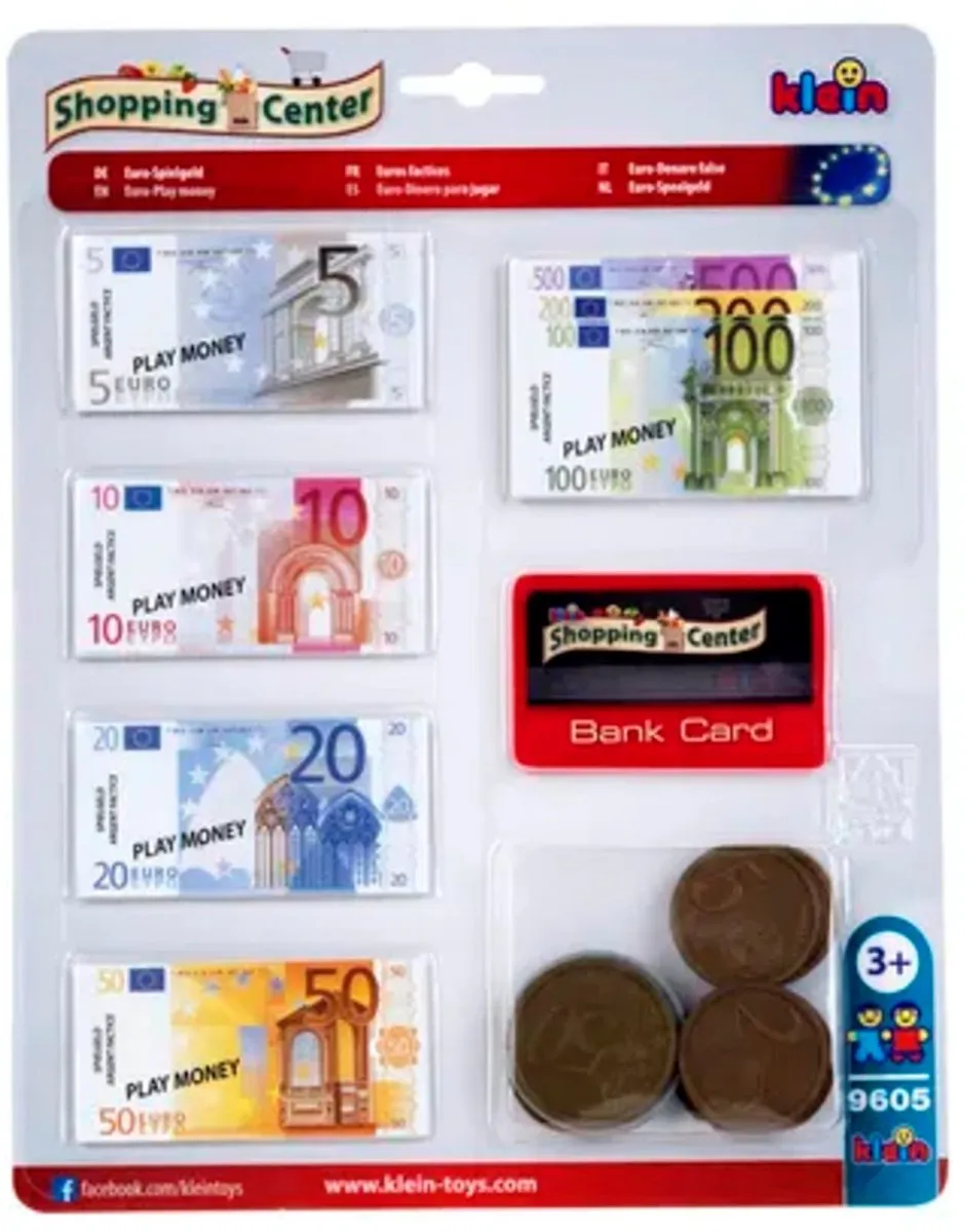Klein Toys Kassa Accessoireset - 14 Biljetten & 24 Munten Multicolor