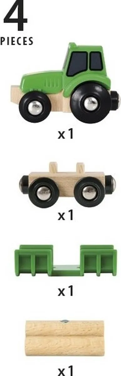 BRIO Tractor met aanhanger 33799 - Speelgoedtrein - Groen