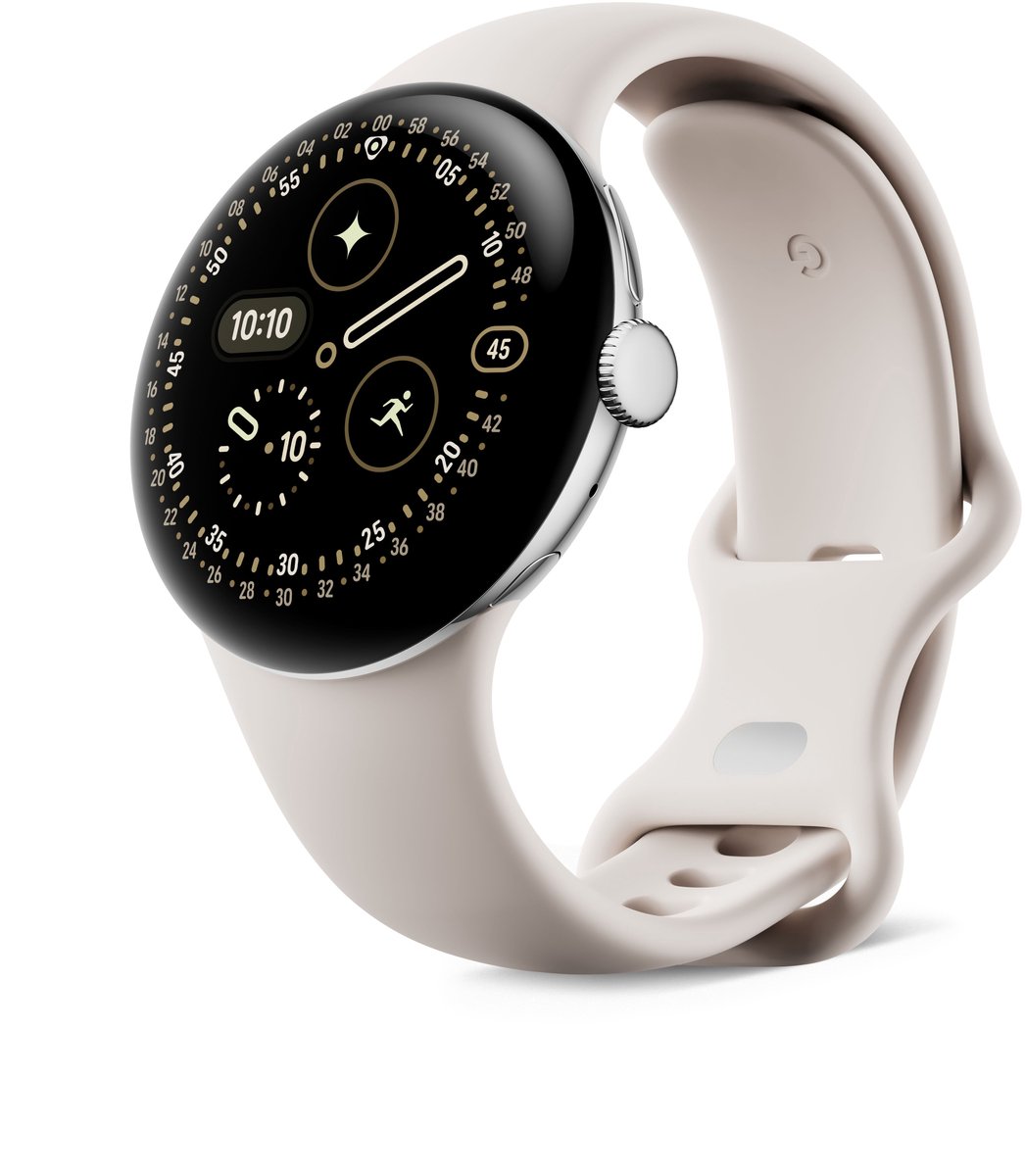 Google Pixel Watch 4 - Smartwatch - 41mm - WiFi - Silver/Porcelain