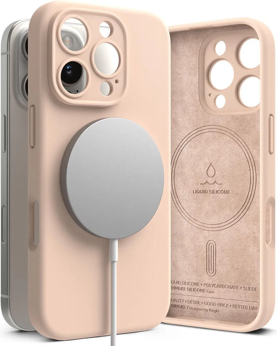 Ringke Silicone MagSafe Hoesje iPhone 16 Pro - Roze