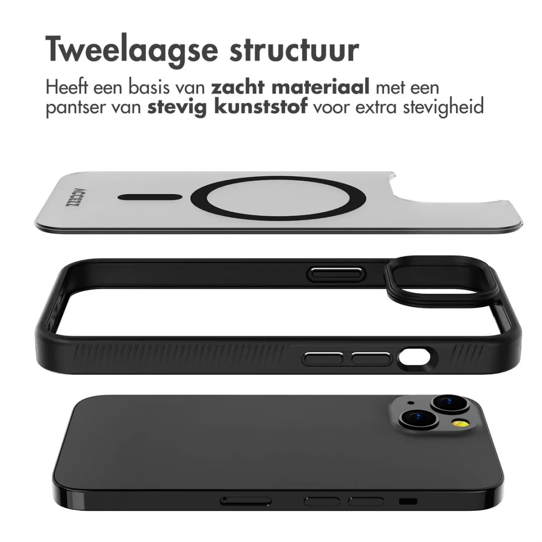 Accezz iPhone 13 Hoesje Frosted MagSafe - Zwart