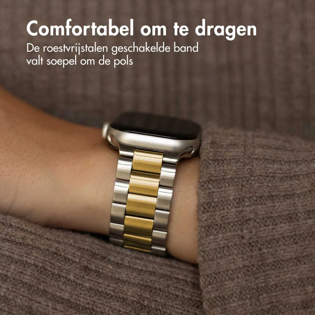 Imoshion Stalen Bandje Apple Watch 44-49mm - Zilver & Goud
