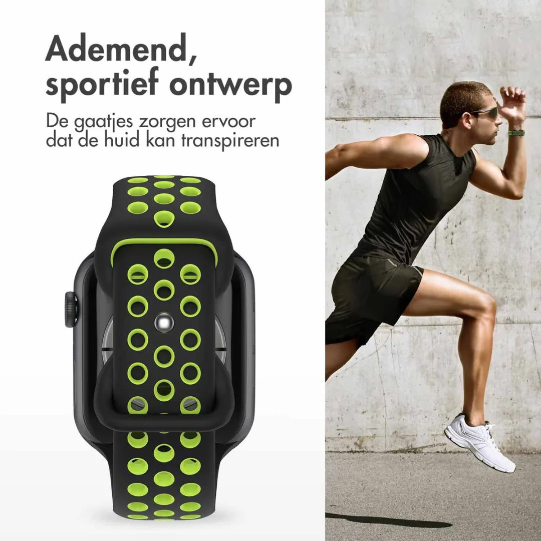 Imoshion Siliconen Sportband Apple Watch 38-42mm - Black & Yellow