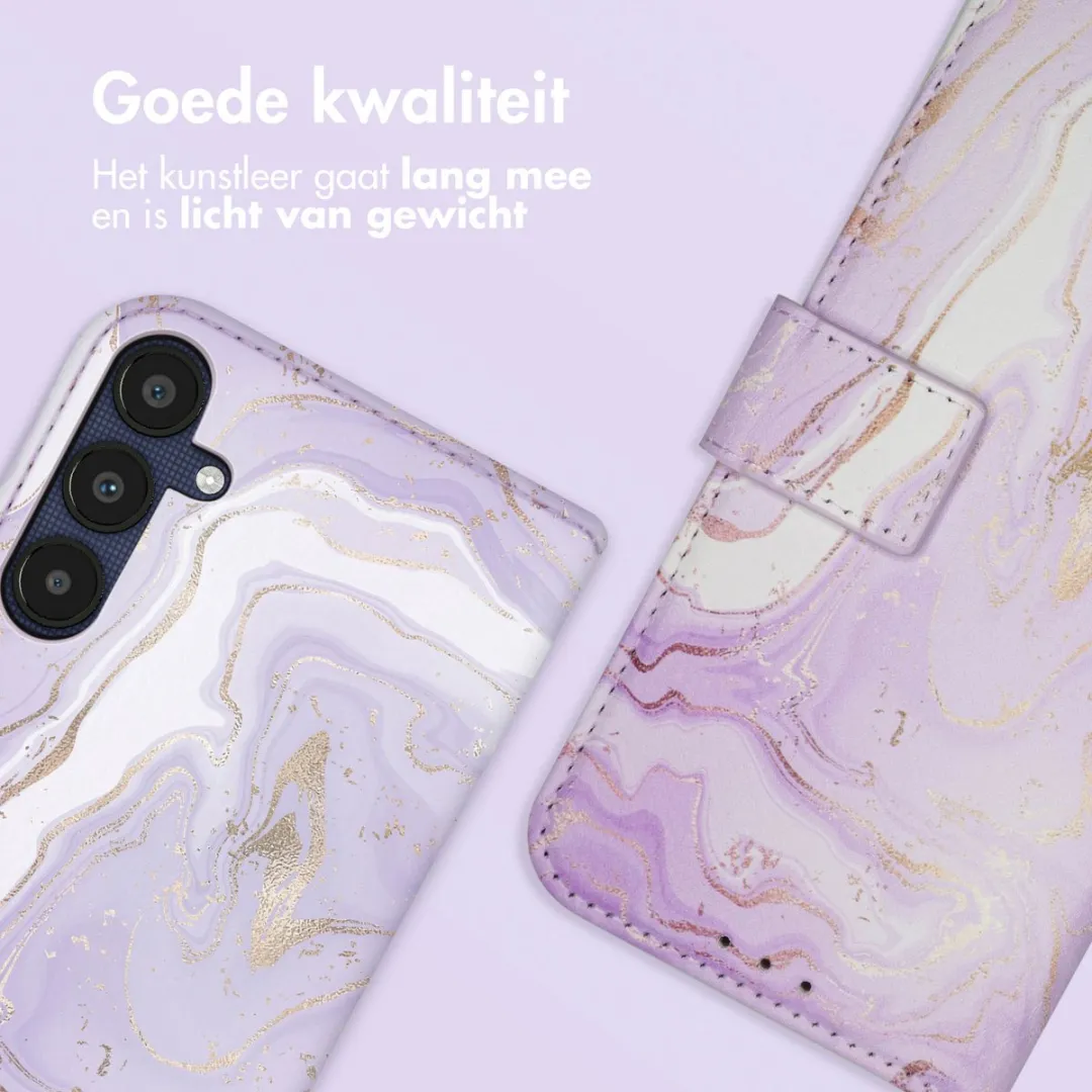 Imoshion Hoesje Samsung Galaxy A25 Purple Marble - 3 Pasjes