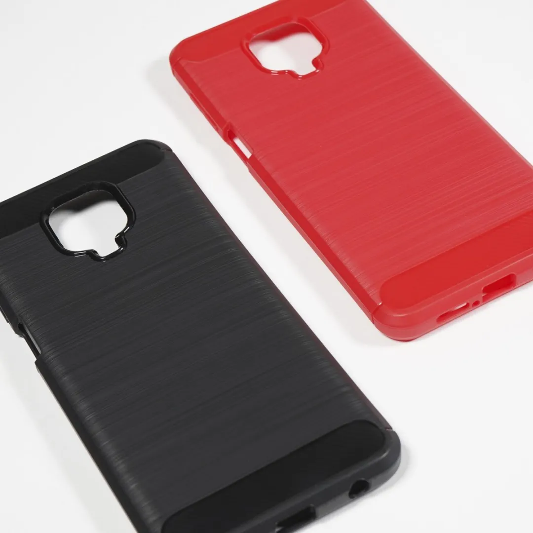 BMAX Carbon Soft Case Xiaomi Redmi Note 9 Pro - Rood