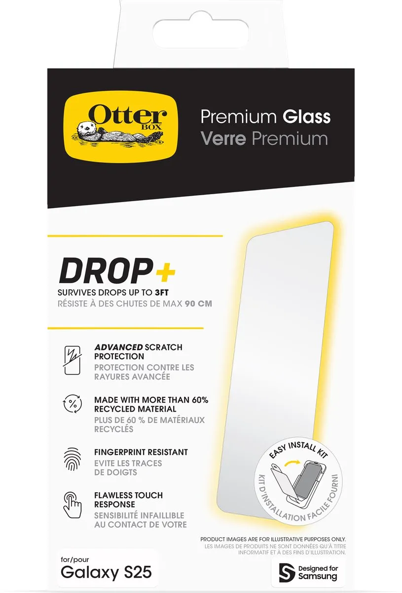 OtterBox Premium Glass voor Galaxy S25 - Transparant