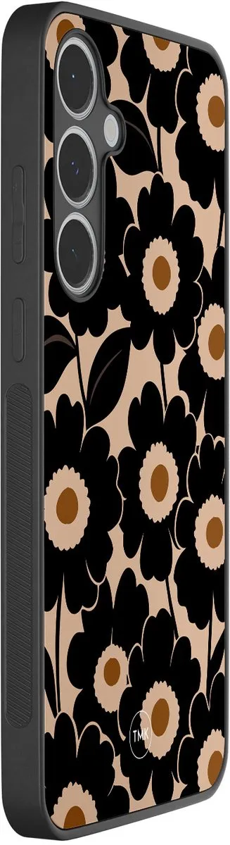 Casevibes S/S24FE/B/021 Hoesje Samsung Galaxy S24 FE - Zwart/Bloom Luxe