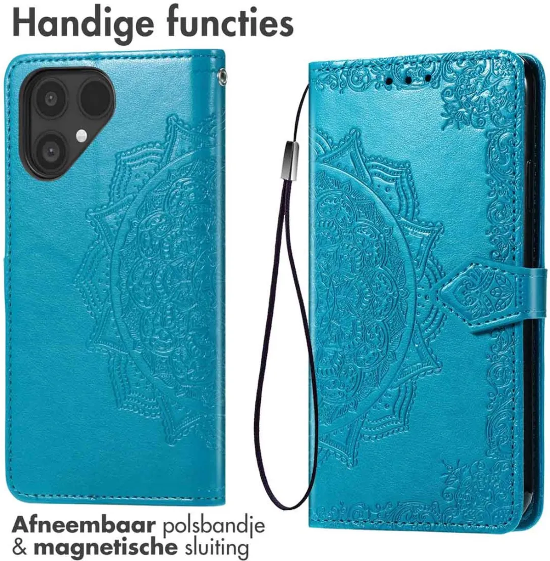 Imoshion Hoesje Fairphone 6 Mandala Bookcase - Turquoise - 3 Pasjes