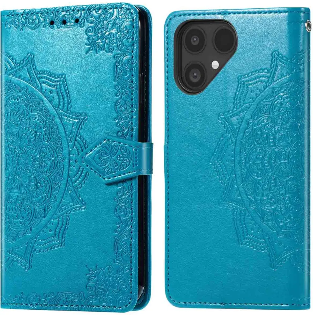 Imoshion Hoesje Fairphone 6 Mandala Bookcase - Turquoise - 3 Pasjes
