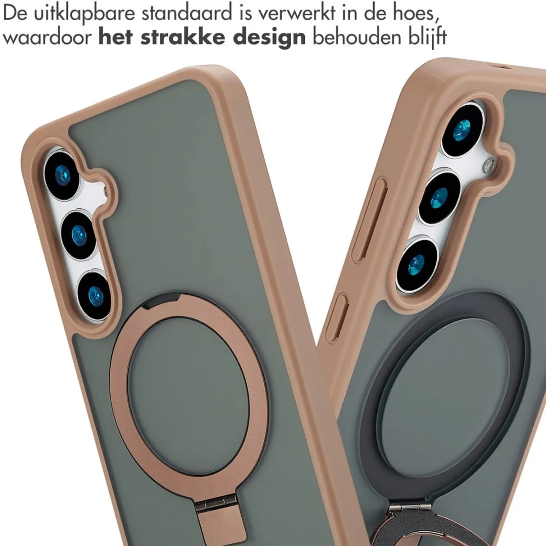 Accezz Hoesje Samsung Galaxy S24 Plus Magnetische Ring - Bruin - afbeelding 6 van 6