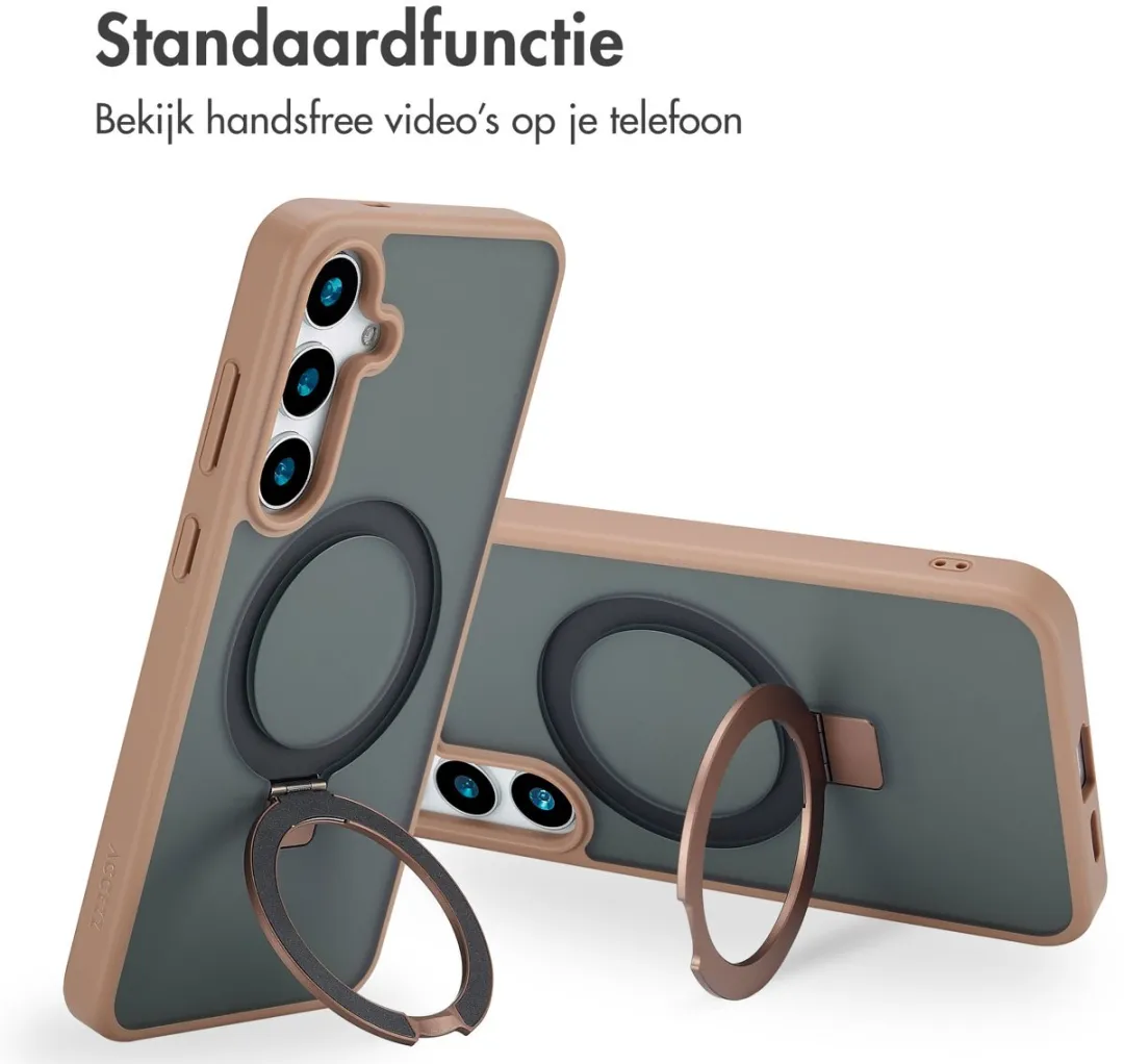 Accezz Hoesje Samsung Galaxy S24 Plus Magnetische Ring - Bruin