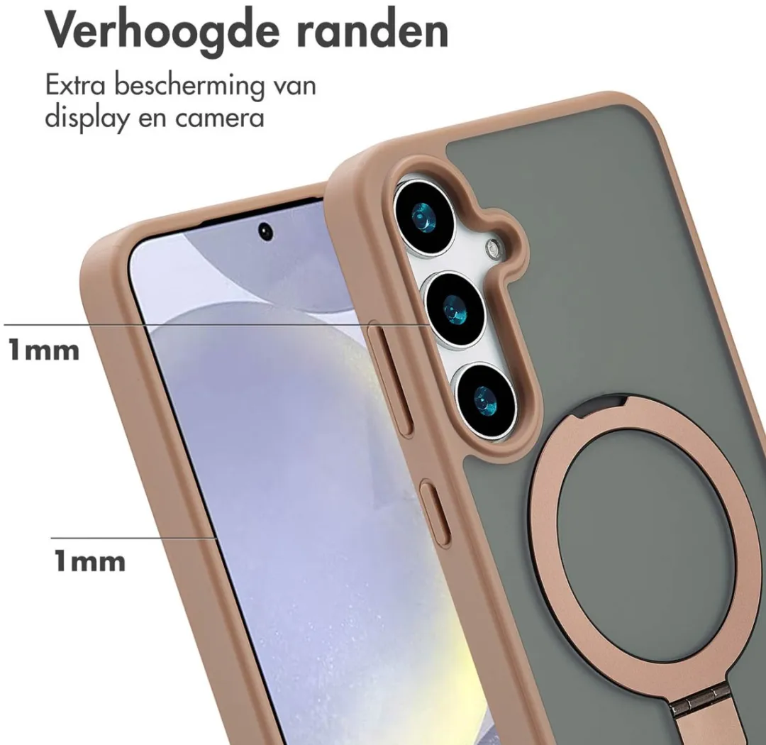 Accezz Hoesje Samsung Galaxy S24 Plus Magnetische Ring - Bruin