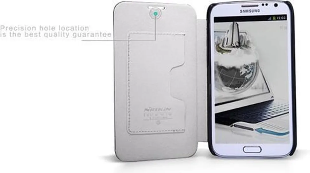 Nillkin Leather Flip Case Samsung Galaxy Note2 N7100 - Wit - afbeelding 3 van 3