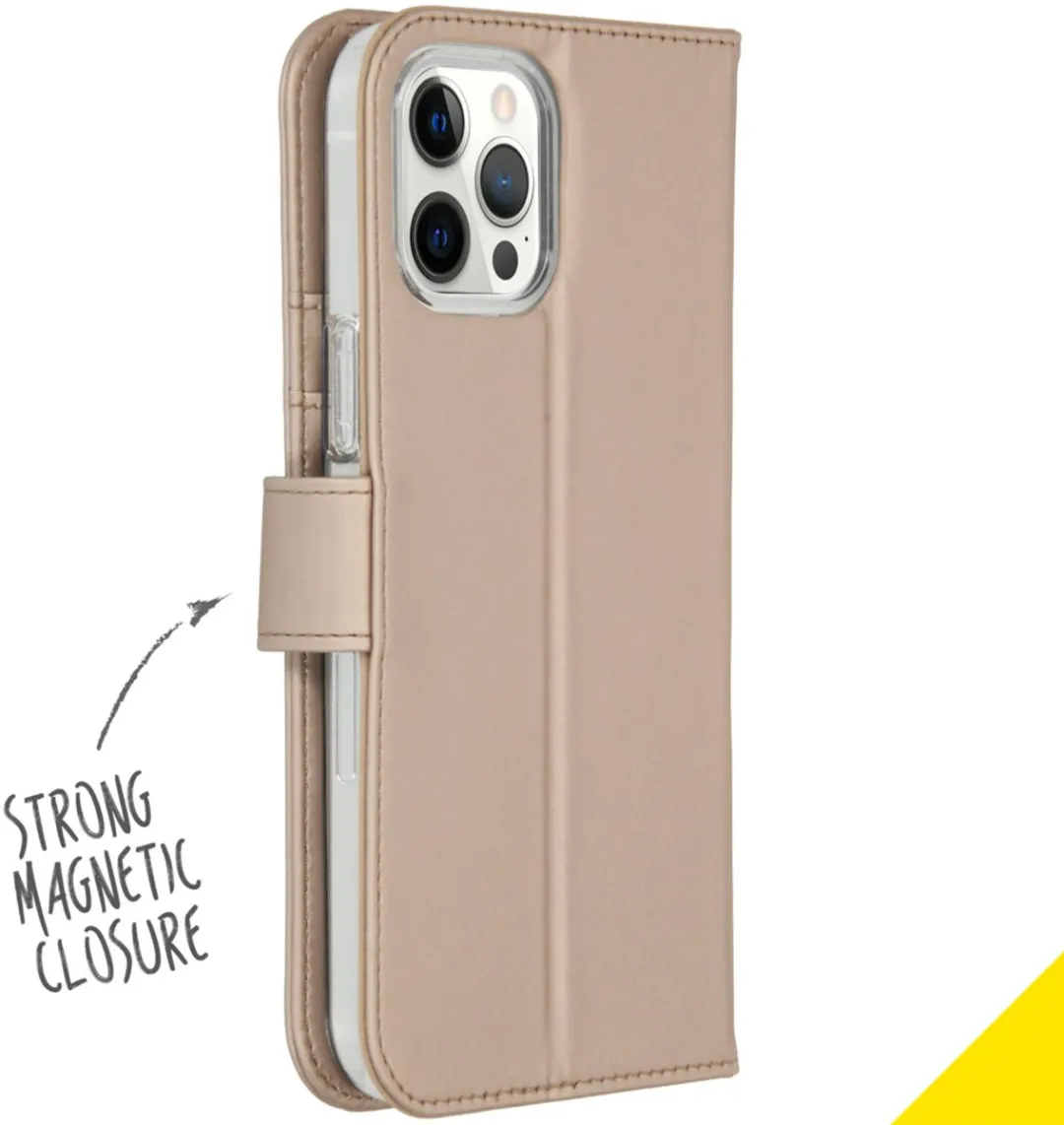 Accezz iPhone 12 Pro Max Hoesje Goud - 3 Pasjes