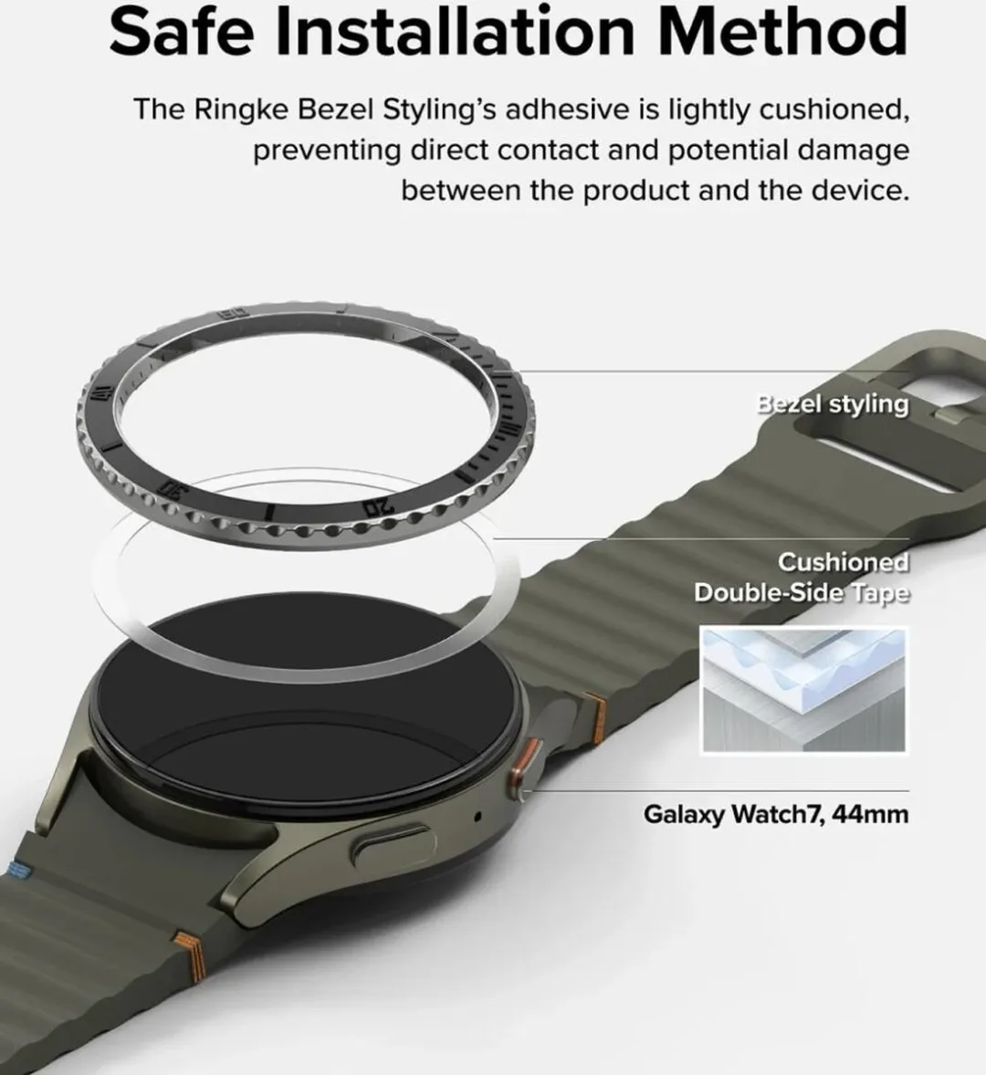 Ringke Bezel Styling + Tempered Glass Samsung Galaxy Watch 7 44mm - Zwart