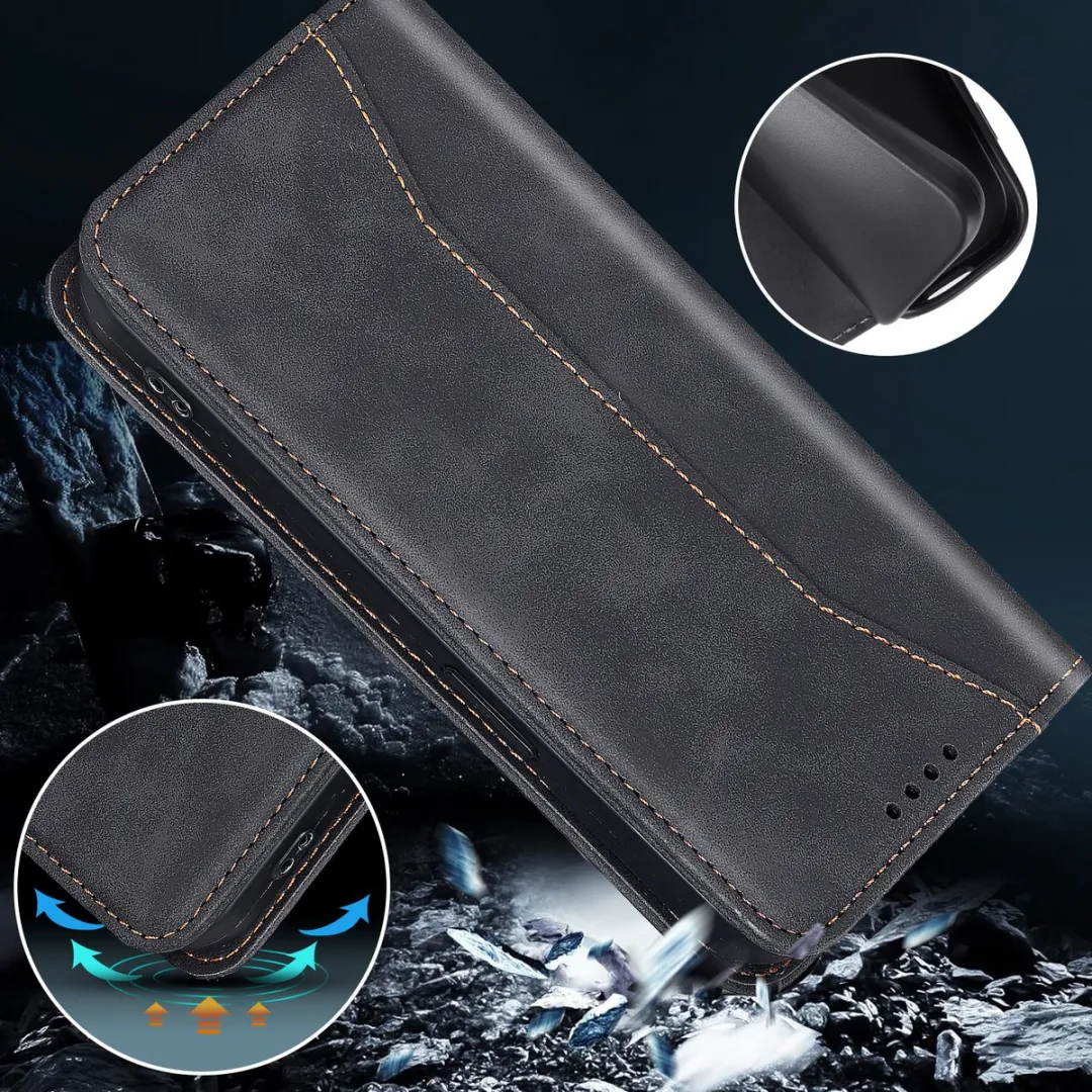 Nuvex iPhone 15 Plus Hoesje Zwart - 2 Pasjes + Screenprotector