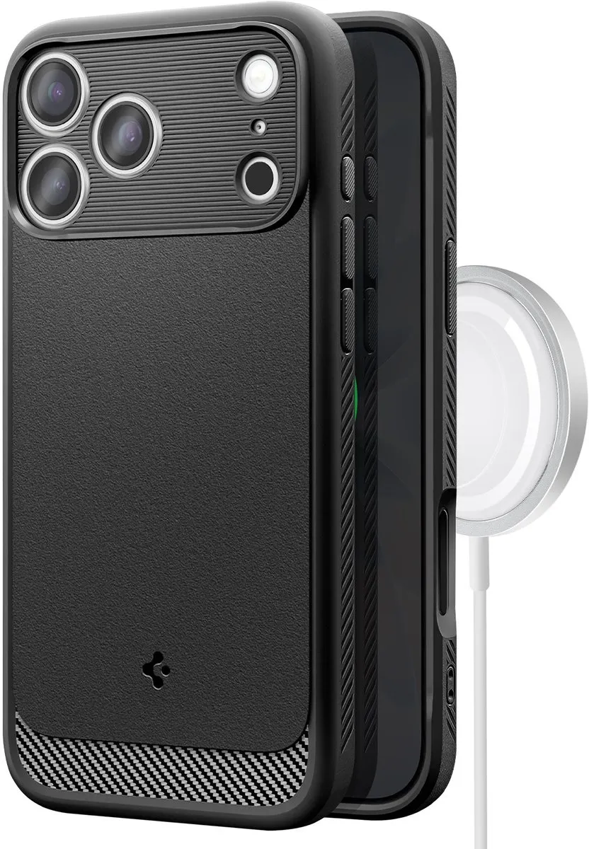 Spigen Rugged Armor MagSafe Hoes Iphone 17 Pro Max - Zwart
