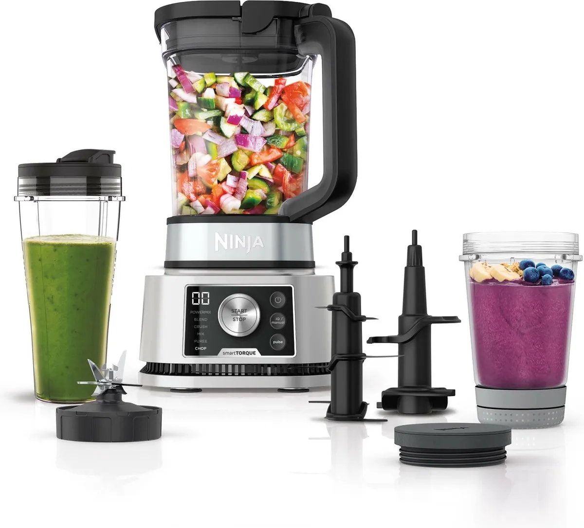 Ninja Foodi CB350EU - Power Nutri 3-in-1 Blender - Blender-to-go - Food processor - 1200 Watt - Auto-iQ