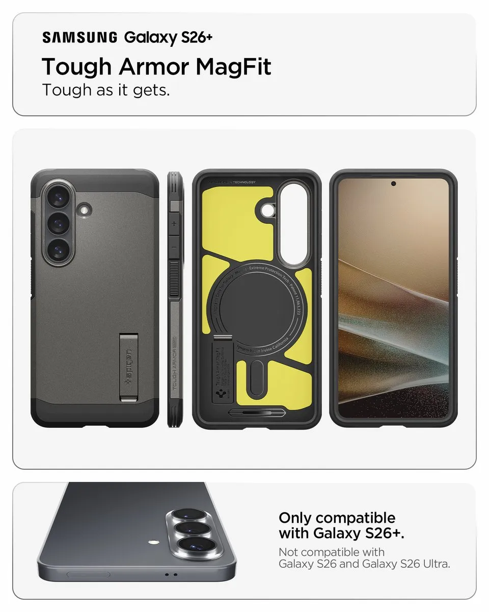 Spigen Tough Armor Backcover S26+ - Gunmetal - MagSafe