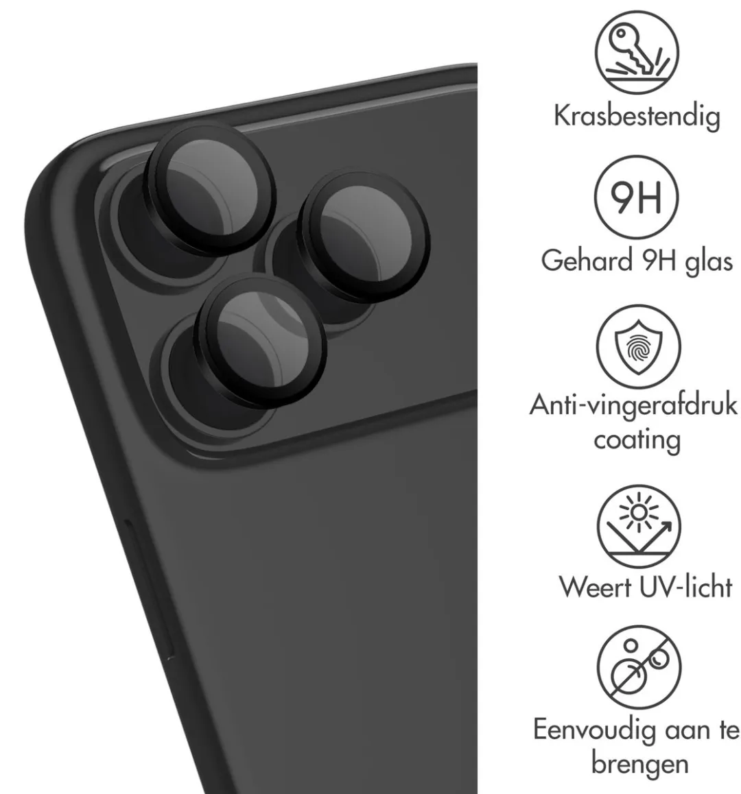 Imoshion Camera Lens Protector iPhone 17 Pro Max - 2 Stuks - Grijs