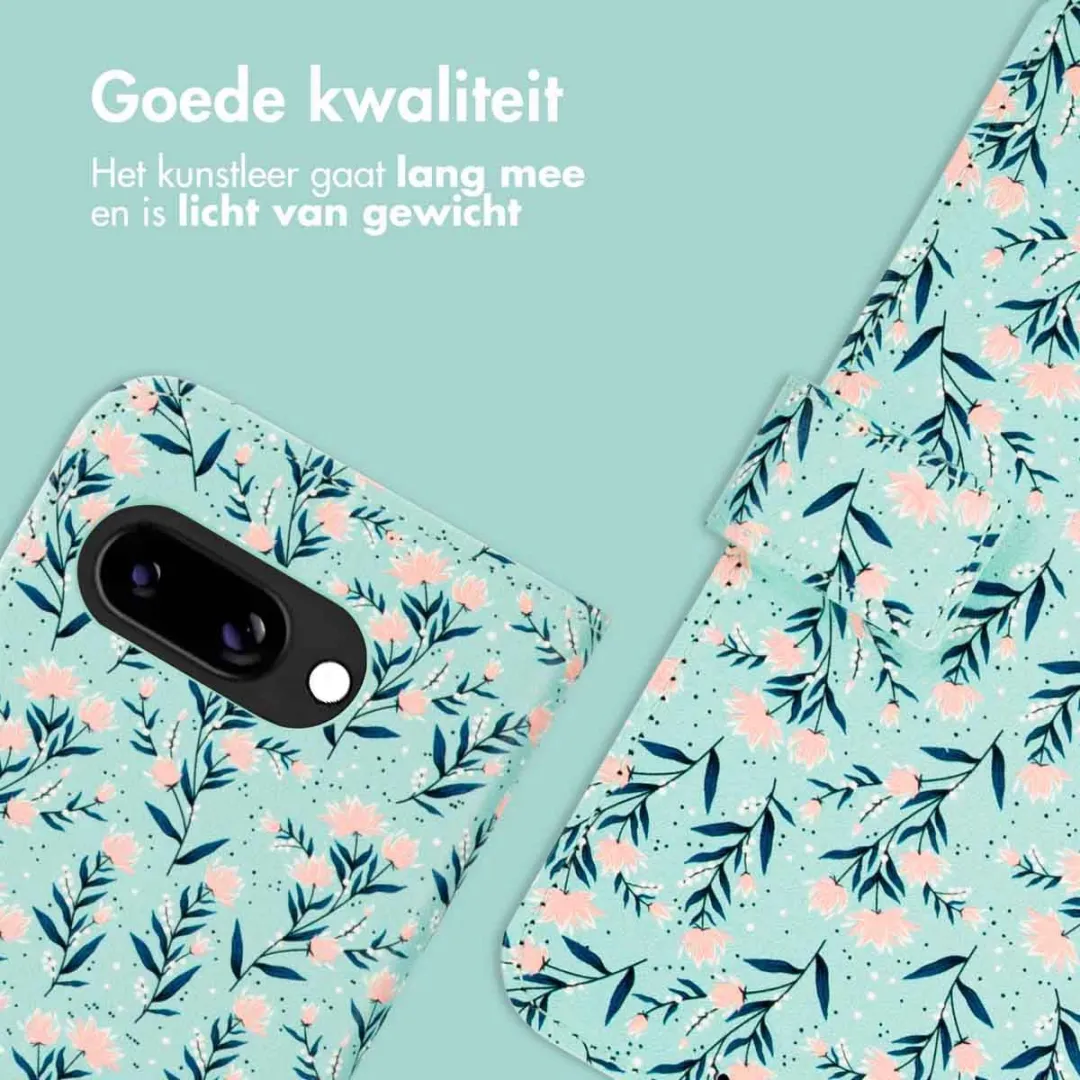 Imoshion Hoesje Google Pixel 9a - Blue Flowers - 3 Pasjes
