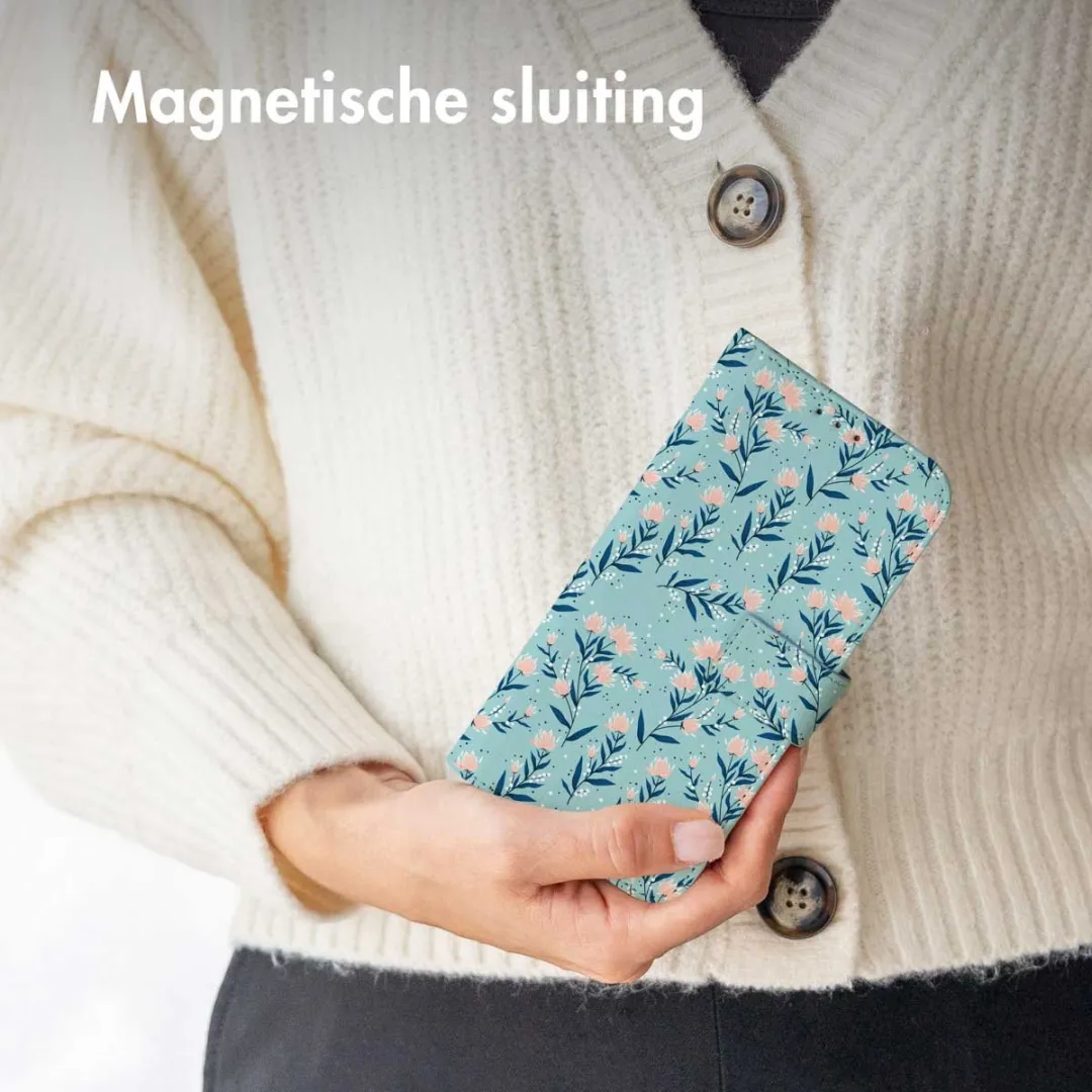 Imoshion Hoesje Google Pixel 9a - Blue Flowers - 3 Pasjes