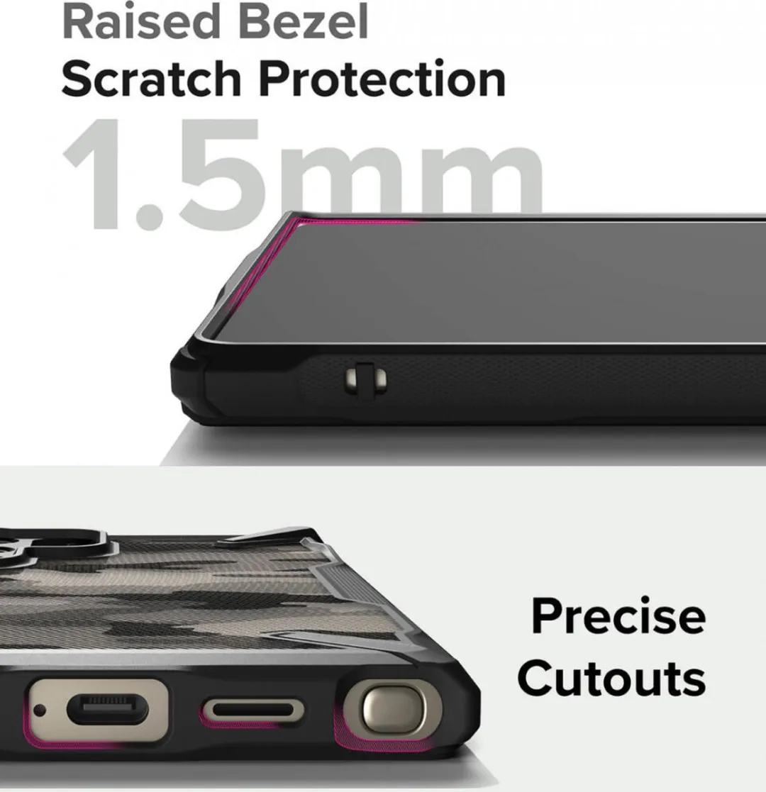 Ringke Fusion X Hoesje Samsung Galaxy S24 Ultra - Camo Zwart