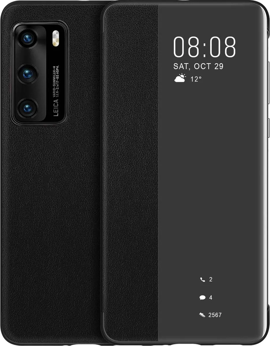 Huawei P40 Smart View Flip Cover - 51993703 - Zwart