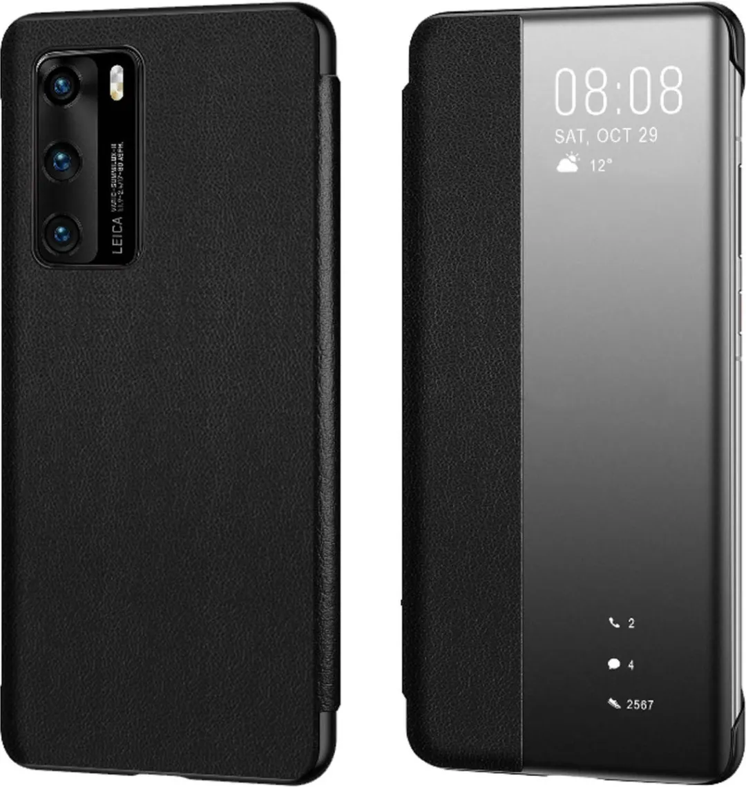 Huawei P40 Smart View Flip Cover - 51993703 - Zwart