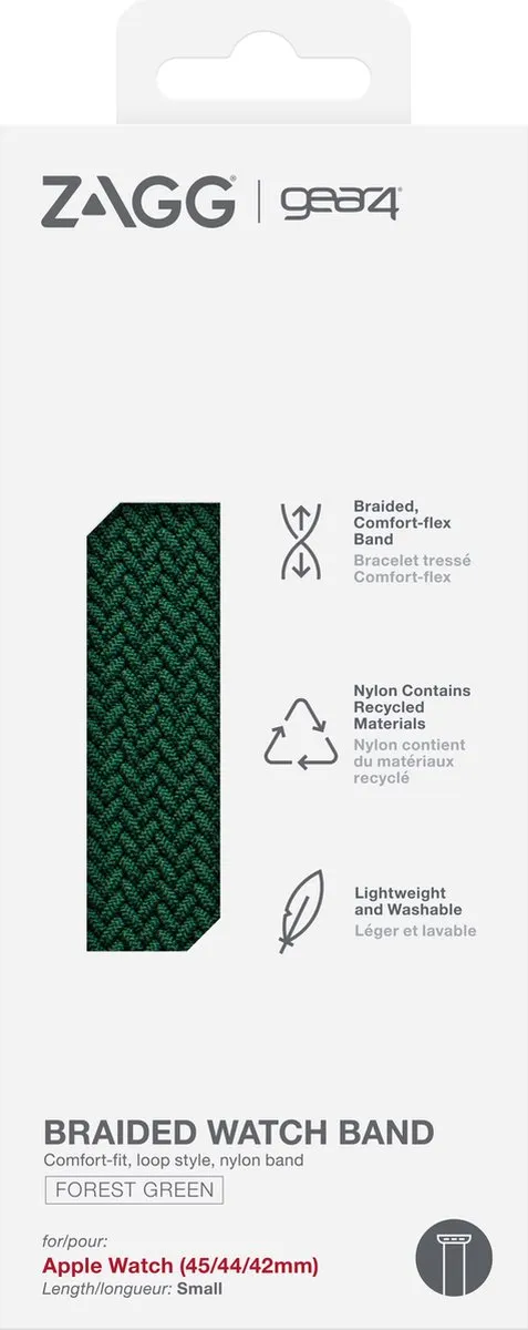 Gear4 Braided Nylon Horlogeband - Apple Watch 38-45mm - Groen