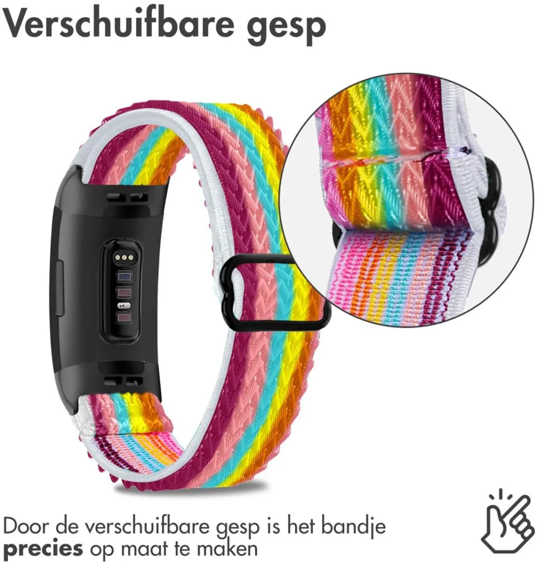 Imoshion Elastisch Nylon Bandje Rainbow - Fitbit Charge 4/5