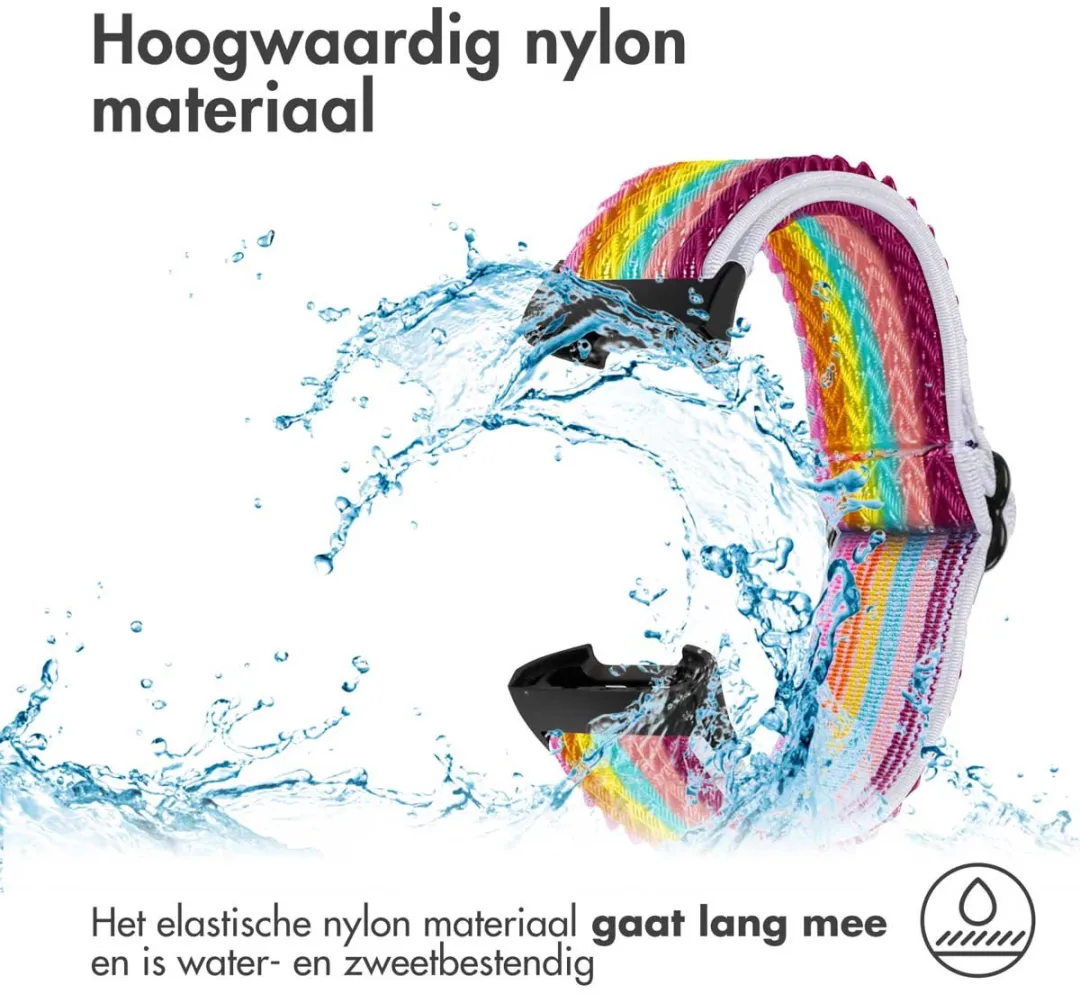Imoshion Elastisch Nylon Bandje Rainbow - Fitbit Charge 4/5