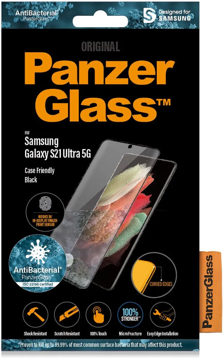 PanzerGlass PZ-7258 Screenprotector Samsung Galaxy S21 Ultra - Zwart